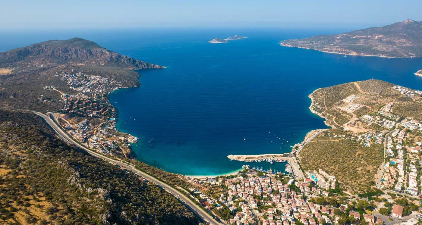 Kalkan bay and the town seen from above